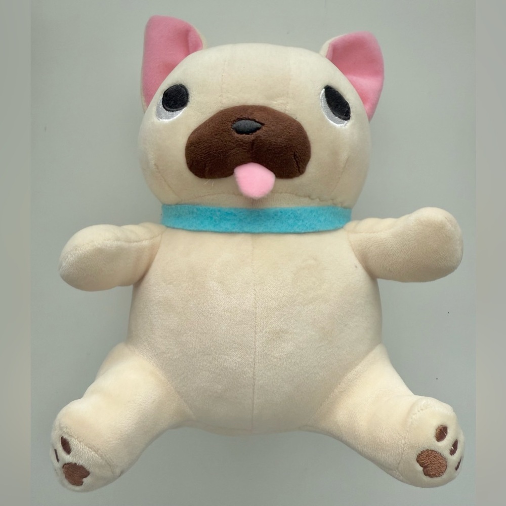 Buruburu Boo Cream and Brown Plush Dog with Pink Ears